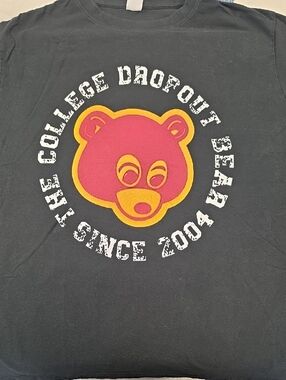 Kanye West THE COLLEGE DROP OUT BEAR SINCE 2004 T SHIRT! LARGE